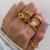 anillos enchapados en oro de 18K