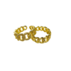anillo de cadena con circones enchapado en oro de 18K