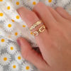 anillos enchapados en oro de 18K