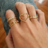 anillos enchapados en oro de 18K