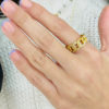 anillo de cadena con circones enchapado en oro de 18K