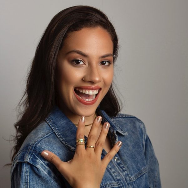 Anillo con piedra Malaquita