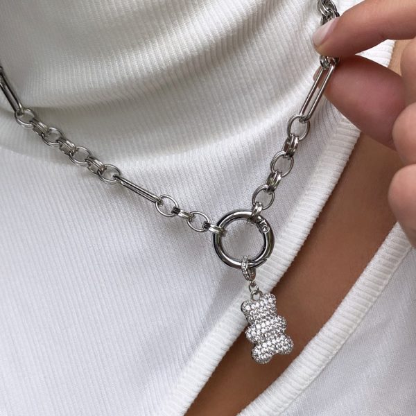 Teddy Chunky Necklace Silver