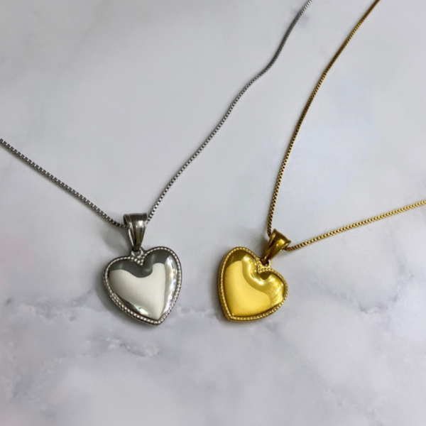 collar de cadena con dije de corazón colgante resistente al agua waterproof