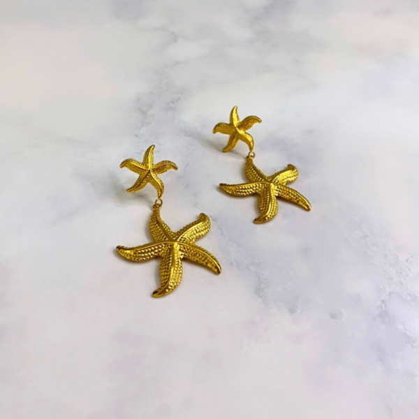 Aretes en forma de estrellas de mar (starfish) resistentes al agua (waterproof)
