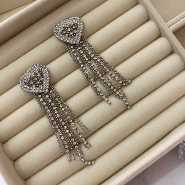 Shiny Heart Silver Earrings
