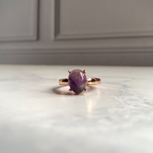 Amatista Golden Rose Ring