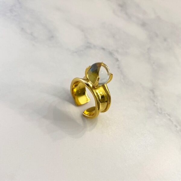 Cuarzo Cristal Golden Ring