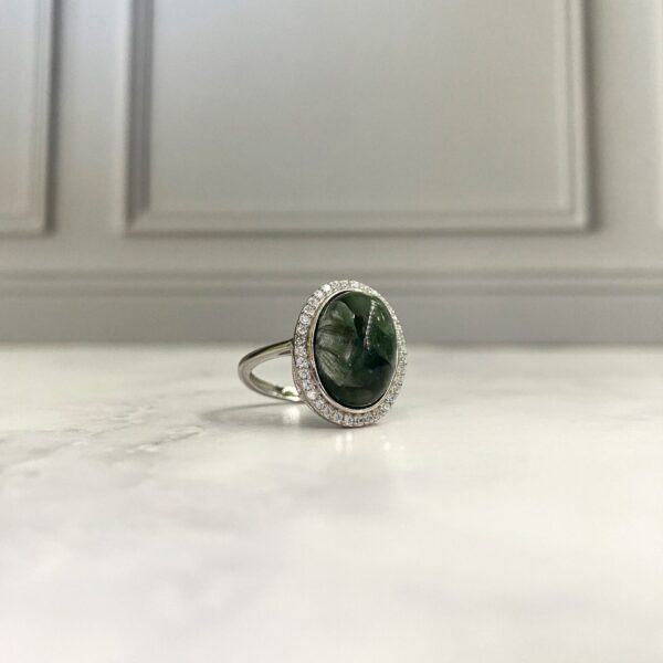 Serafinita Silver Ring