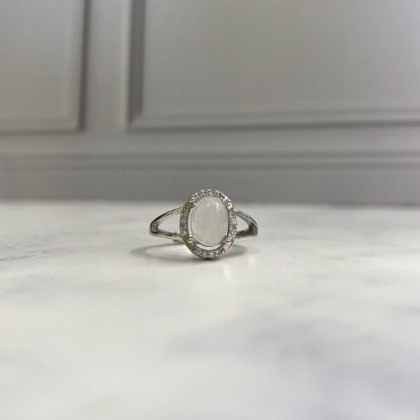 Mini Cuarzo Rosa Silver Ring