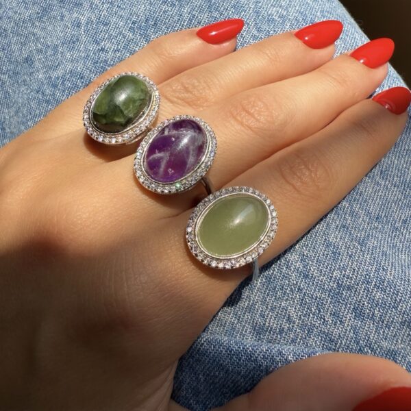 Amatista Silver Ring